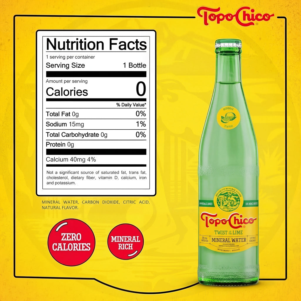 Topo Chico Twist of Lime Mineral Water – 12 Pack (12oz Glass Bottles) 🚚 FREE Shipping